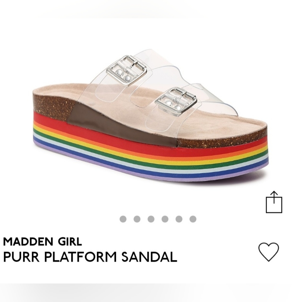 Madden Girl Rainbow Purr Platform Sandals Size 9.5